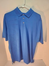 Champion Blue Diamond Pattern Golf Shirt Size L