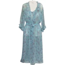 Jones NY Peignoir Set Womens S/M Vintage Robe & Gown Feminine Nightgown Coquette