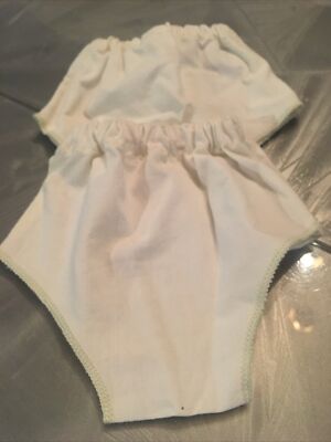 DOLL PANTIES 2 Or Lot Fit 18-20  Doll White Cotton For Vtg Or Modern Dolls