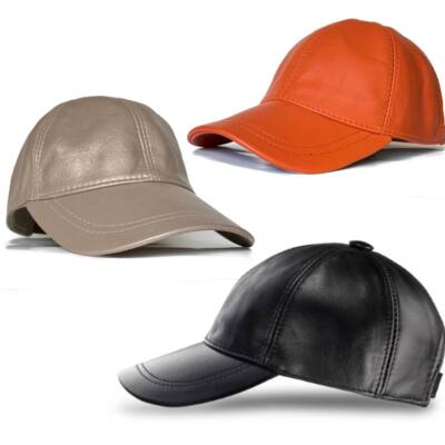 Outdoor Real Leather ball Cap Genuine Lambskin leather Hat 22 COLORS