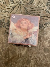 Victorian Redhead Angel Silver Square Mirror Compact