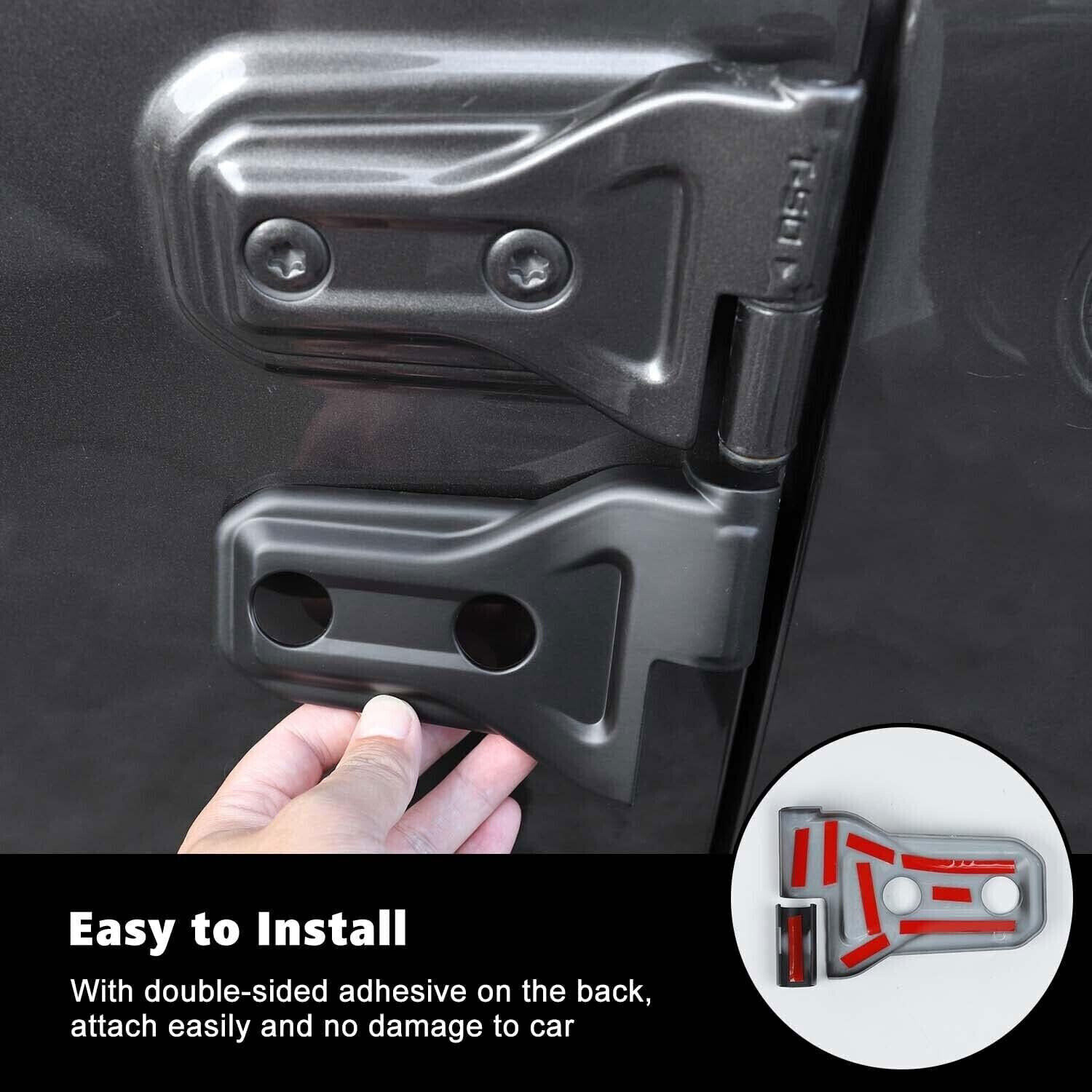 8 Pack Matte Black Car Door Hinge Cover Trim ABS For 1824 Wrangler JLU