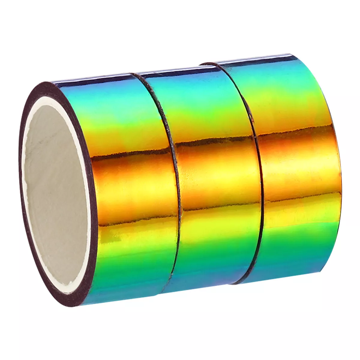 3pcs 15mmx5m Holographic Tape Adhesive Metallic Foil Masking Sticker,  Purple