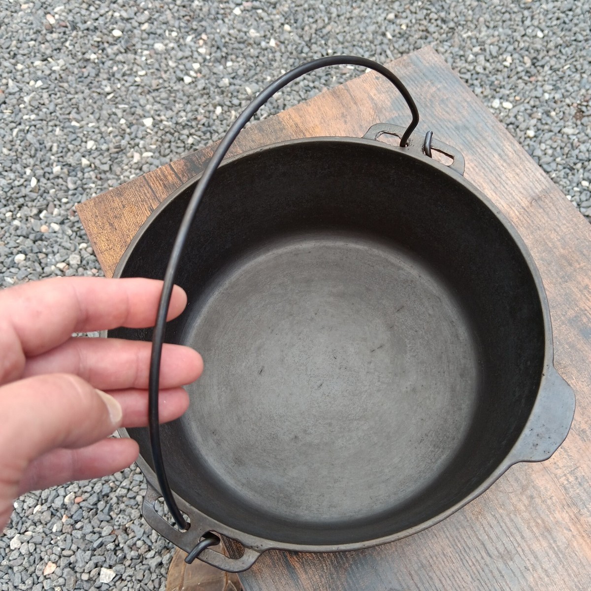 Vintage Lodge Cast Iron Dutch Oven 8 “Snowman” Lower Only No Lid
