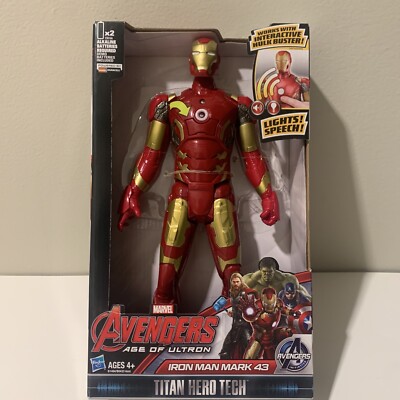 Marvel Avengers Age of Ultron Titan Hero Tech Iron Man 12'' Figure Lights Speech