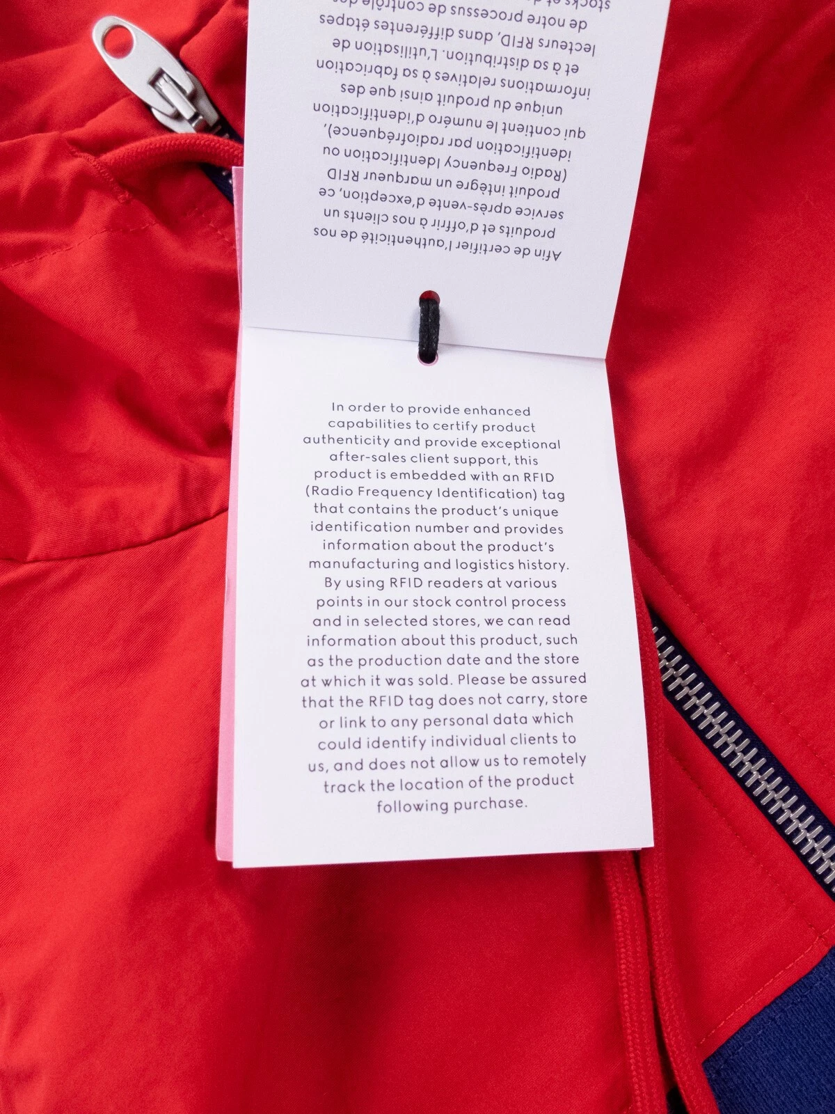 Giacca track GUCCI x THE NORTH FACE blu e rossa stampa logo cerniera media autentica