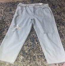 Old Navy Jeans Slouchy Straight Cropped light Blue High-Rise Size 20