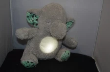 Soft Dreams Lullaby Musical Light Up Gray Mint ELEPHANT Baby Plush 11" X9