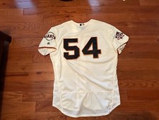 2018 GIANTS REYES MORONTA GAME USED WORN HOME JERSEY 1ST CAREER SAVE MLB HOLO