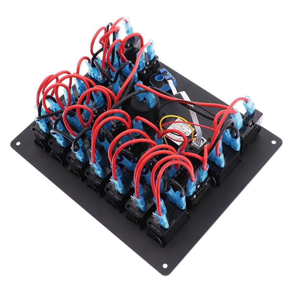 10Gang Switch Panel Marine Boat Car trailer 1224V LED Rocker Main