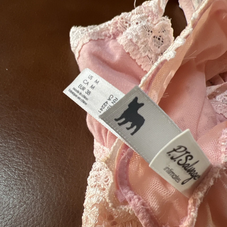 Sujetador P J Salvage RN 15741 Rosa Encaje Transparente Sin Alambres Talla M #1629 Foto 3 de 3