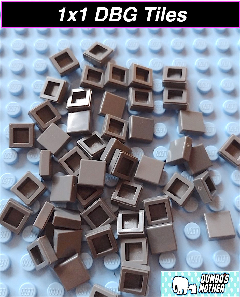 Lego 1x1 Dark Bluish Gray Tiles Smooth flat tile Building NEW X50