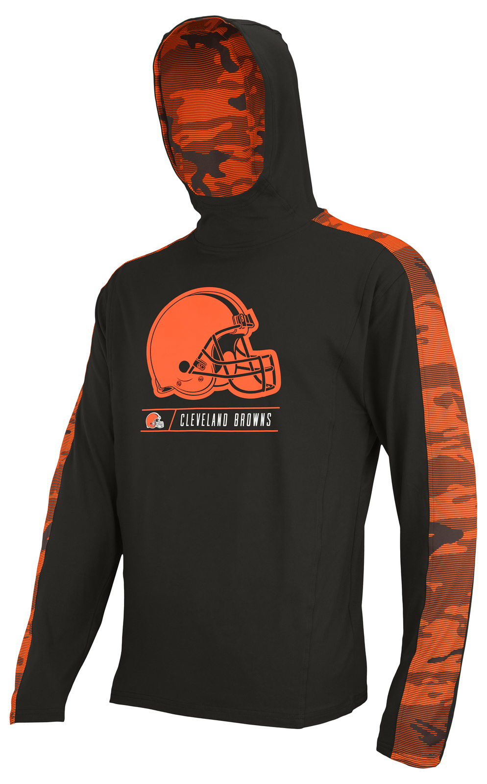 Легкая толстовка с капюшоном Zubaz NFL Mens Cleveland Browns Elevated с камуфляжными вставками