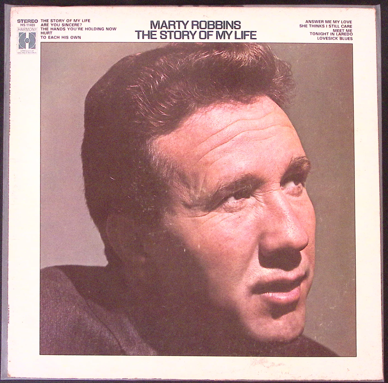 MARTY ROBBINS THE STORY OF MY LIFE HARMONY RECORDS  VINYL LP 149-43K