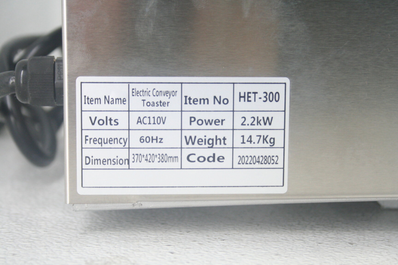 VEVOR TT300 Commercial Conveyor Toaster 2200W Stainless Steel Heavy