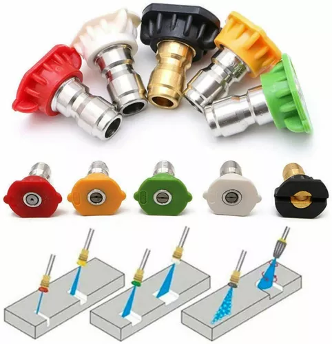 5pcs 1/4" Pressure Washer Spray Tips Nozzles High Power Kit Quick Connect Set - Picture 8 of 17