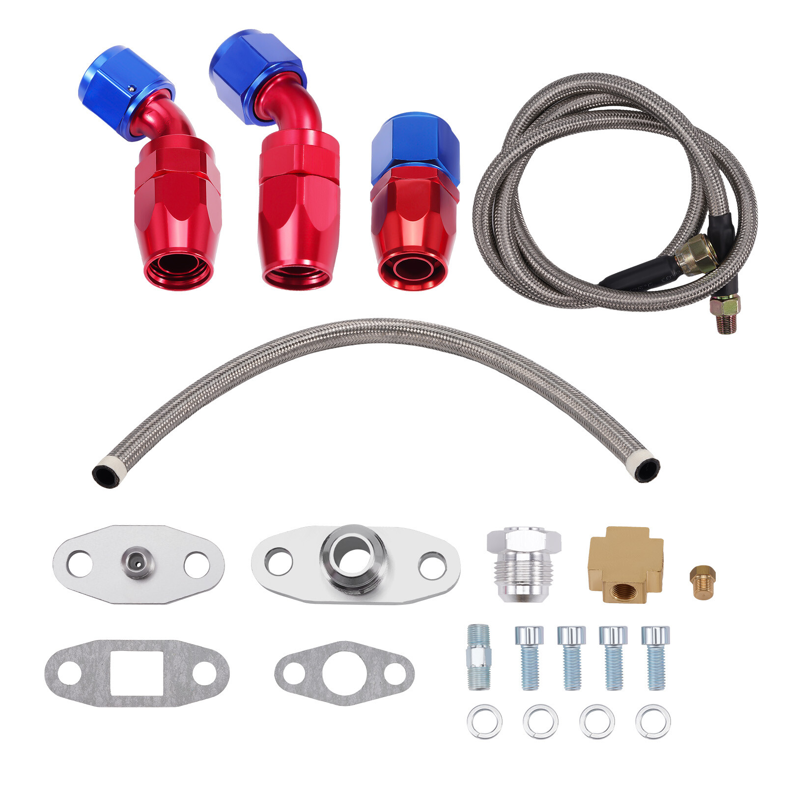 Turbocharger Oil Return +an4 Feed Line T3 T4 T04e T70 T72 Complete Kits Fitting
