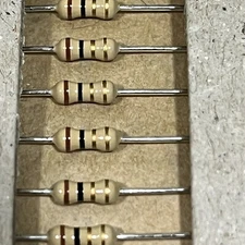 Choose Your Amount: 1 Ohm Carbon Film Resistors, 1/4 (.25) Watt Tolerance ± 5 %
