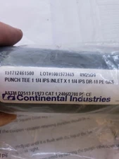 Continental Industries Punch Tee 1-1/4" IPS INLET X 1-1/4" IPS DR-10 PE GAS