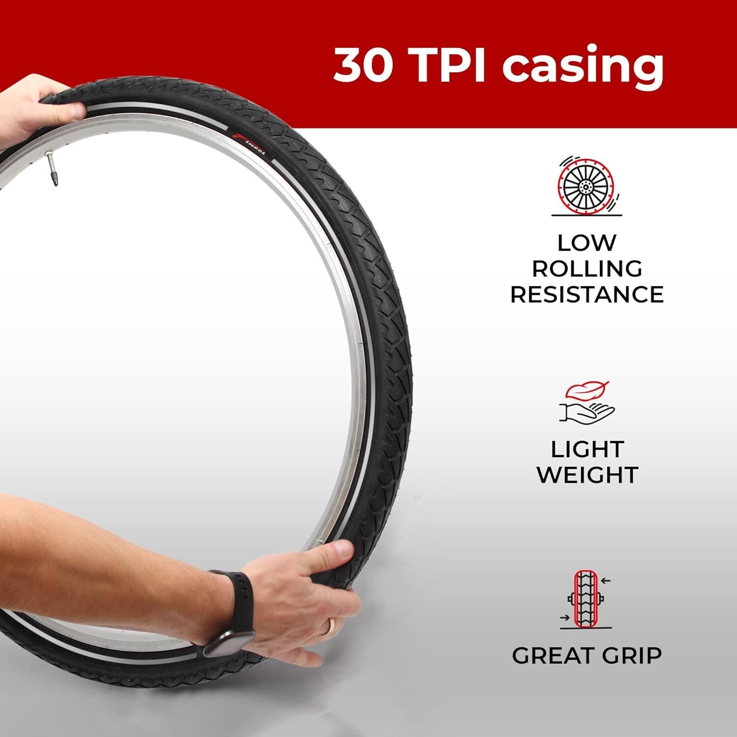 Premium 26 Inch Foldable Slick Bike Tires - Reflective, Certified for Road an...