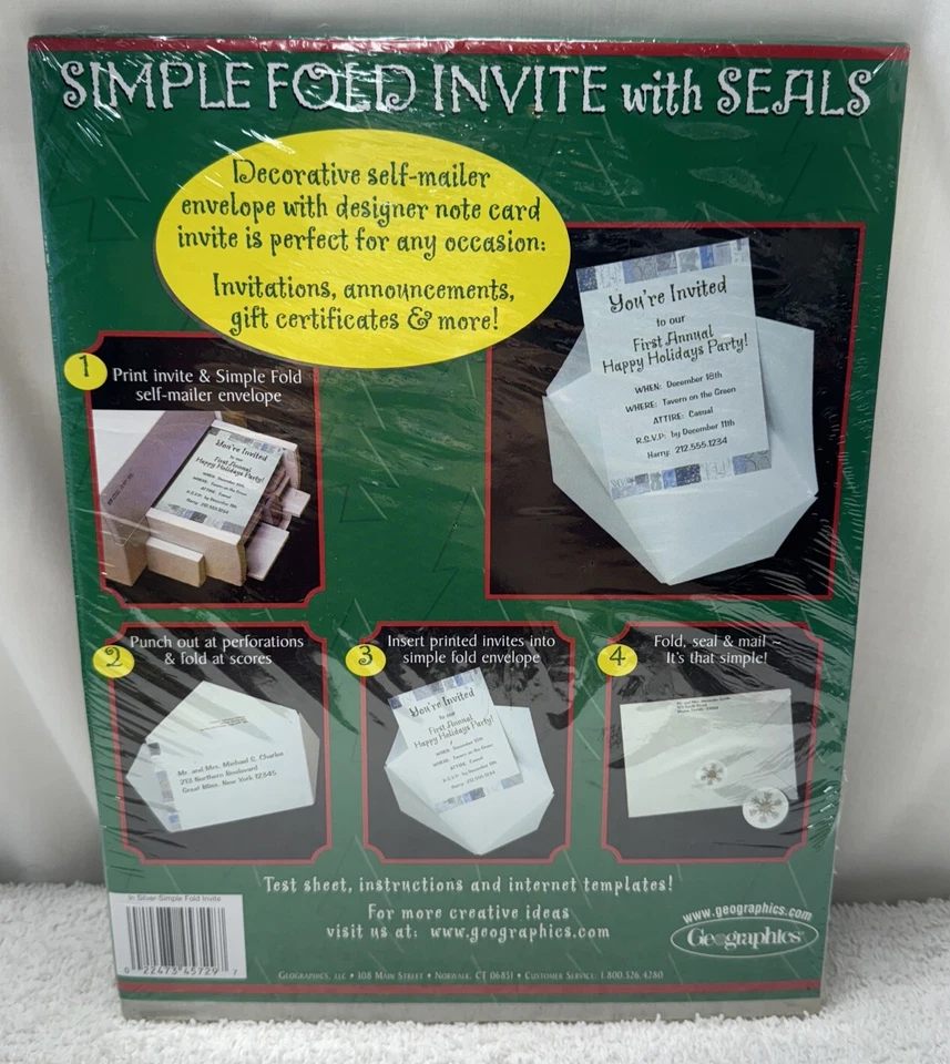 Geographics Simple Fold Invite With Seals Holiday Themed 24 Count Bn12 - Image 2 of 4