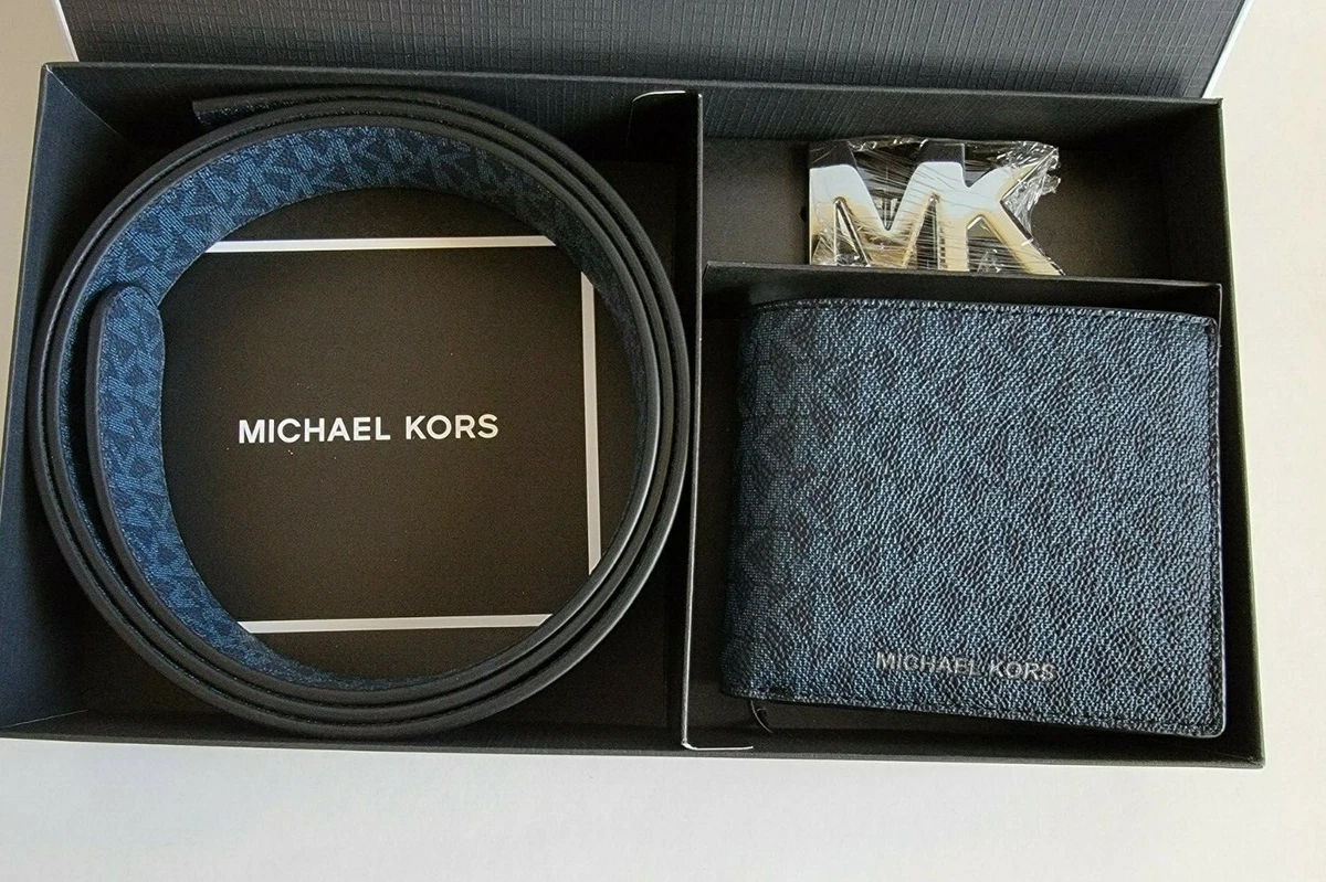  Michael Kors Mens Logo Belt and Billfold 3 in 1 Wallet