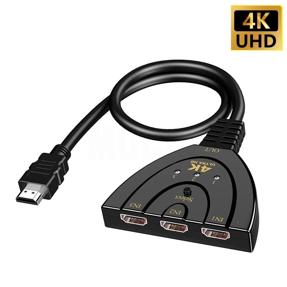3 Port HDMI Splitter Cable 1080P Switch Switcher HUB Adapter for HDTV PS4 Xbox - Image 3 of 4