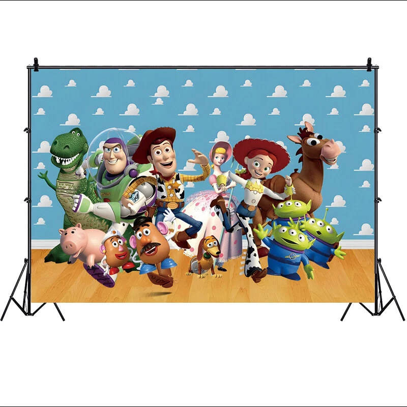 Toy Story Backdrop Happy Birthday Party Decorations Sky Clouds Photo Background - image 3 of 4