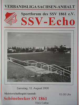 Programme 2000/01 Schönebecker SV 1861 TSG Calbe