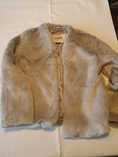 Women's Size S Pull & Bear Faux Fur Coat Light Grey