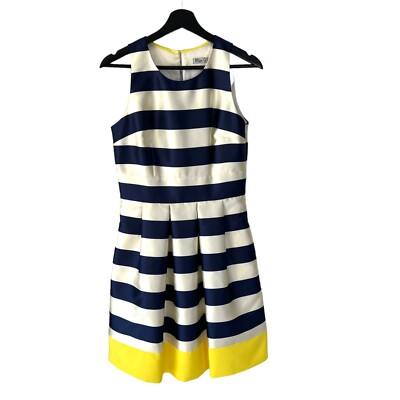 green emerald velvet dress Eliza J Women's Striped Fit and Flare Halter Dress, Yellow, 2 at Amazon  Women's Clothing store main image 1