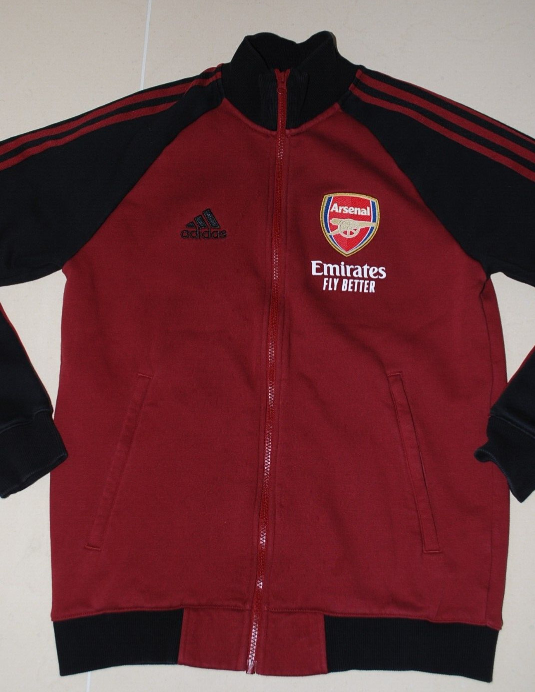 RARE Arsenal Adidas Player Issue Tiro 21 Anthem Jacket Maroon/​Black Small