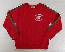 New Gucci Kids Red Cotton RGR Trim and Tiger Print Sweatshirt sz 6 520435 6148
