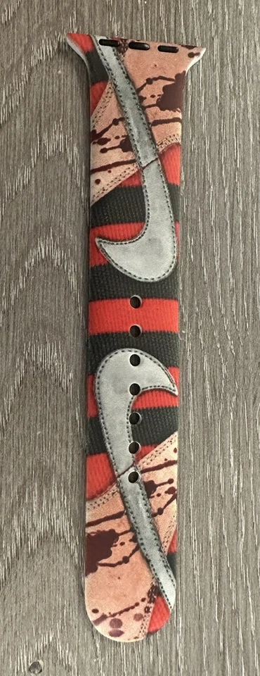 Correa para reloj Apple Nike DUNK Freddy Kreuger silicona 42-49 mm 1-9 Ultra 1 2 Foto 4 de 4