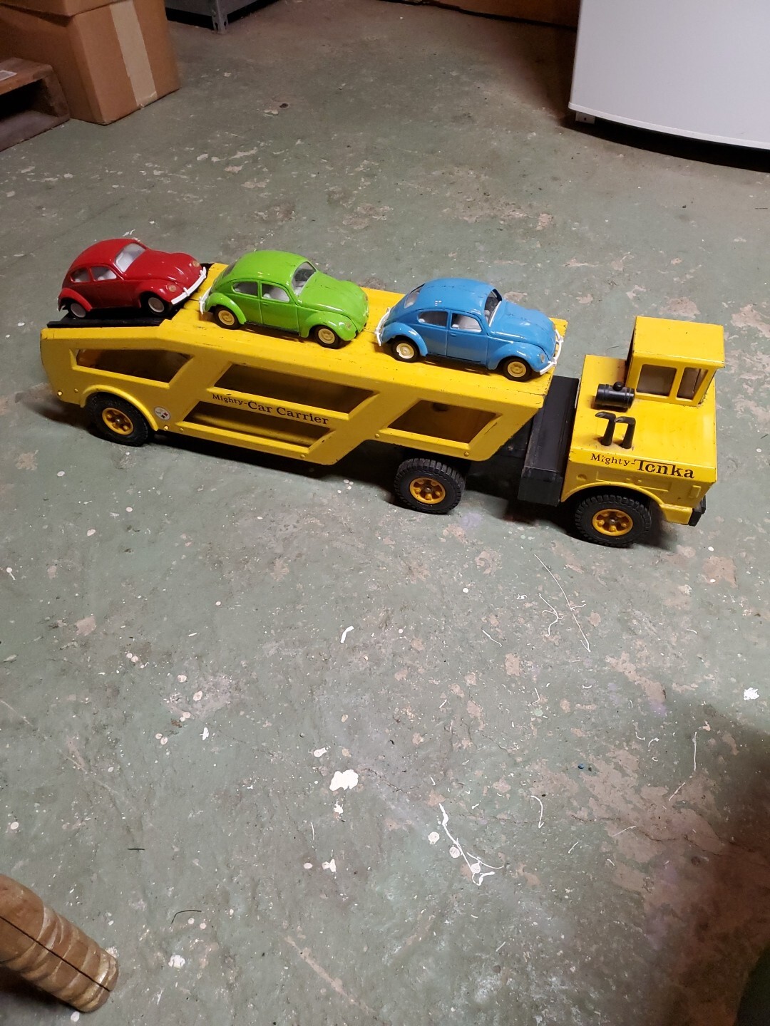Tonka Mighty Tonka Car Carrier With 3 Cars Complete eBay