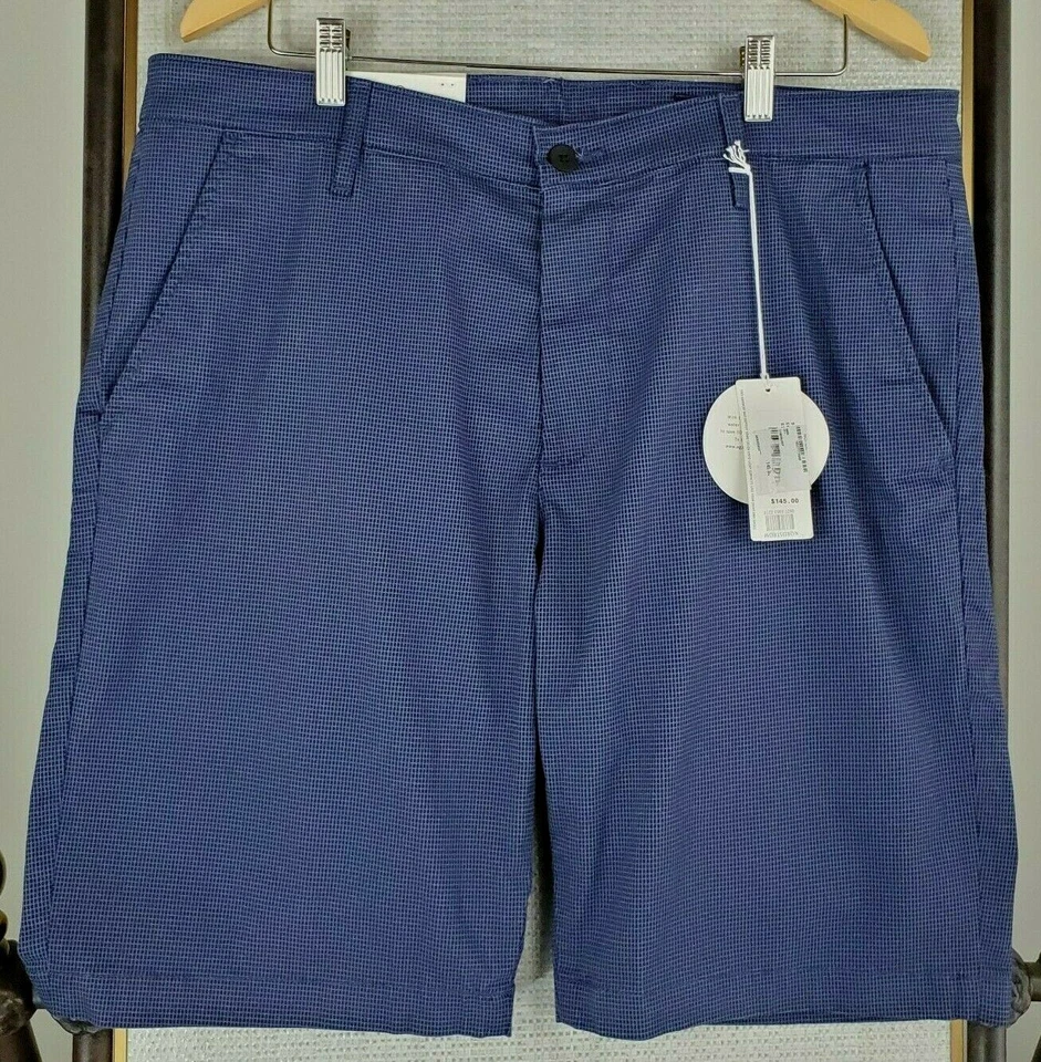 NEW $145 AG Adriano Goldschmied Size 36 Mens Microcheck Bermuda Shorts Chino NWT
