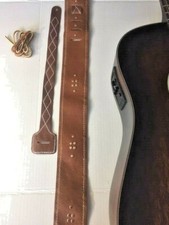 GUITAR STRAP -Hand Made by a Vet-ALL LEATHER adjustable-plain or designed..  