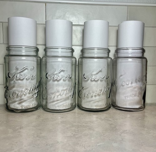Antique Kerr Economy Jars Clear Lot of 4 Chicago, Oklahoma
