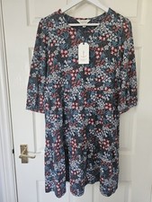 Seasalt Heron Dip Dress Size 10 Alpine Garden Floral Tiered Organic Cotton BNWT