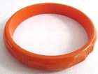 Vintage ORANGE BAKELITE Plastic Bracelet, Jewelry Bangle Bracelet, 3 Inch