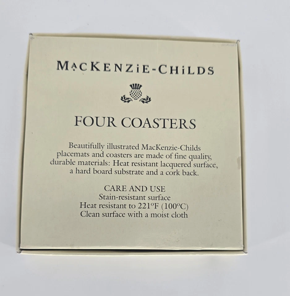 Juego de tres* posavasos Mackenzie Childs MACLACHLAN diseños de casas de campo Foto 2 de 4