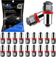 20-pack Red Ba9s 5050 5smd Led Bulbs Car Door Lights Wedge Light 12vcolor Red 