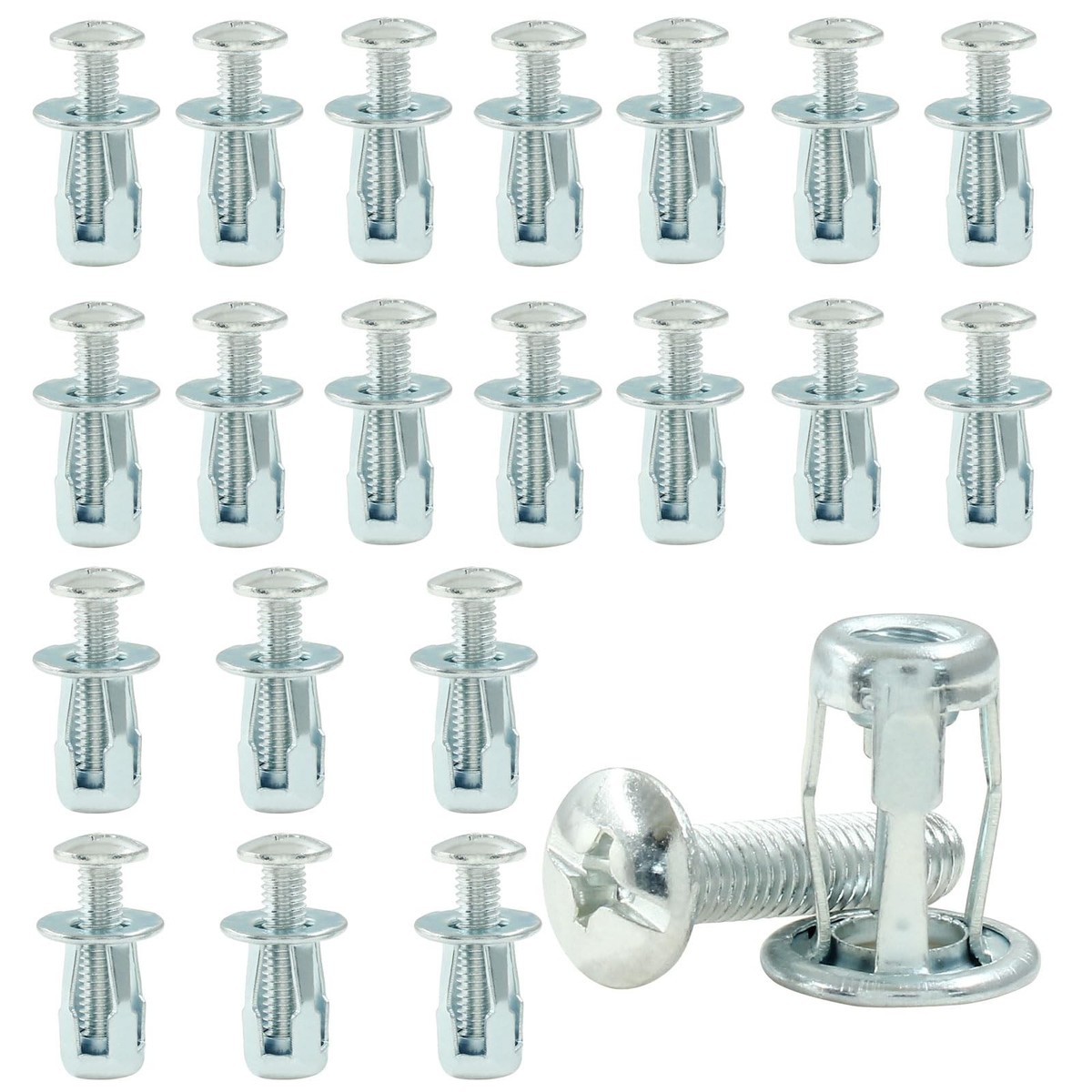 Bivethoi 20-Pack M5 X 25 Heavy Duty Hollow Wall Anchors – Carbon Steel, For Thin Walls, Drywall, Aluminum & Hollow Doors