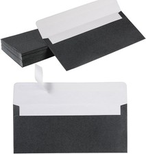 50 Pack Shiny 10 Business Envelopes Self Seal Standard Envelopes Gold Stickers