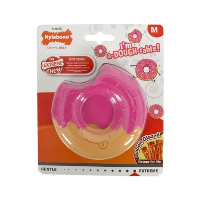 Nylabone Extreme Chew Donut Glaze Bacon - M