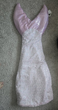 Women s Pink White Sequin Mermaid Tail Costume Outfit