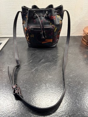 Carlos Falchi Sports Bucket Bag Crossbody Abstract Multi-Colored Cute