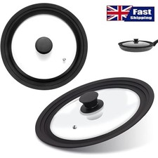 Universal Silicone Glass Lids Saucepan Frying Pan Lid for 22/24/26/28/30/32cm