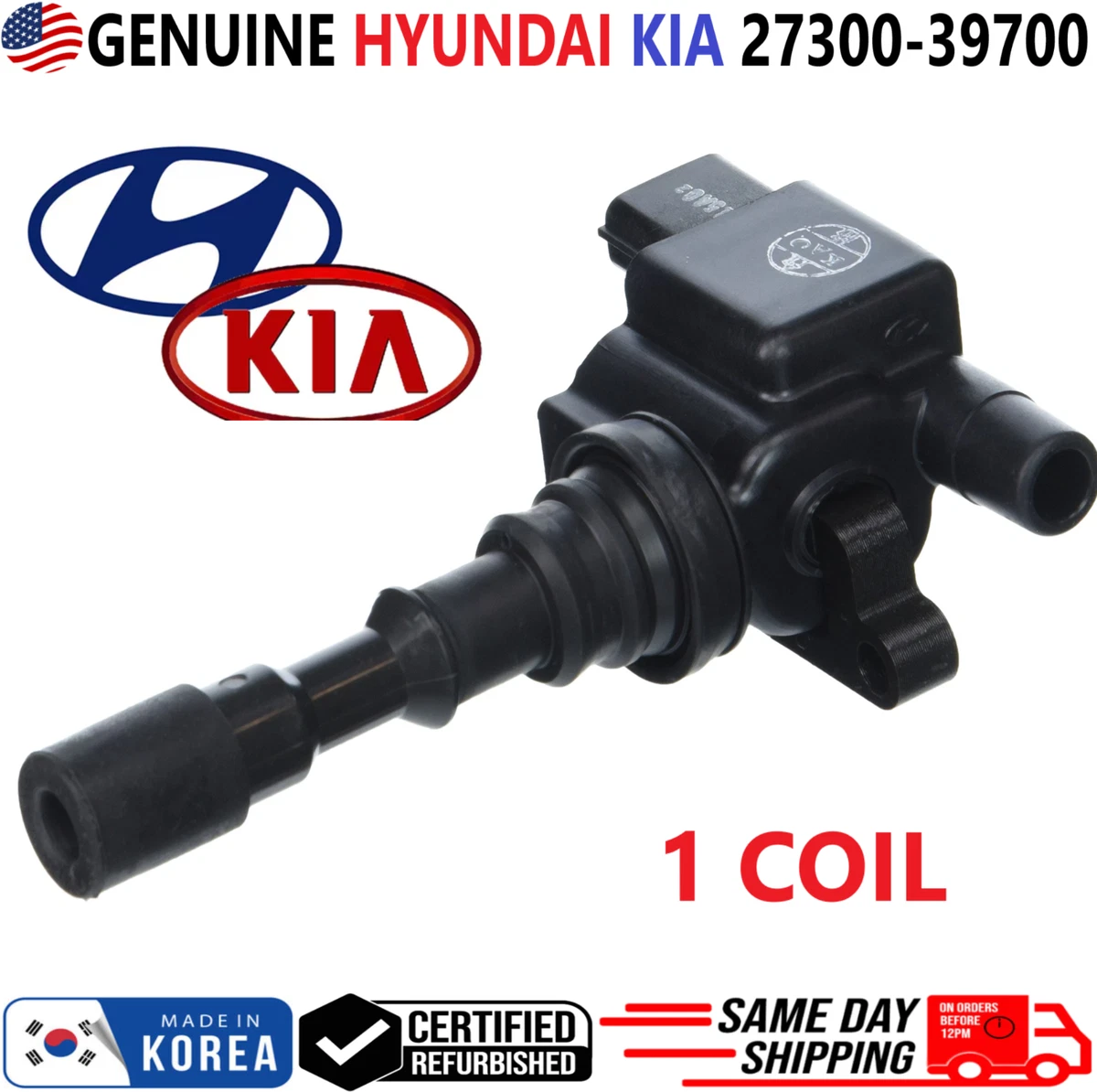 OEM-Quality Ignition Coil For Hyundai Santa Fe & Tiburon V6 2.7L (2001-2008)