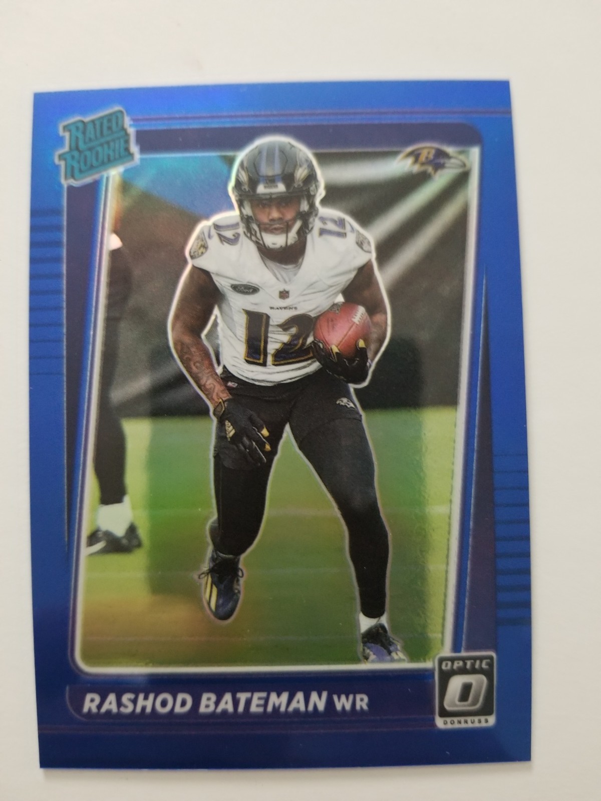 Rashod Bateman 2021 Donruss Optic Blue Prizm Rated Rookie /179 #210 Ravens RC SP